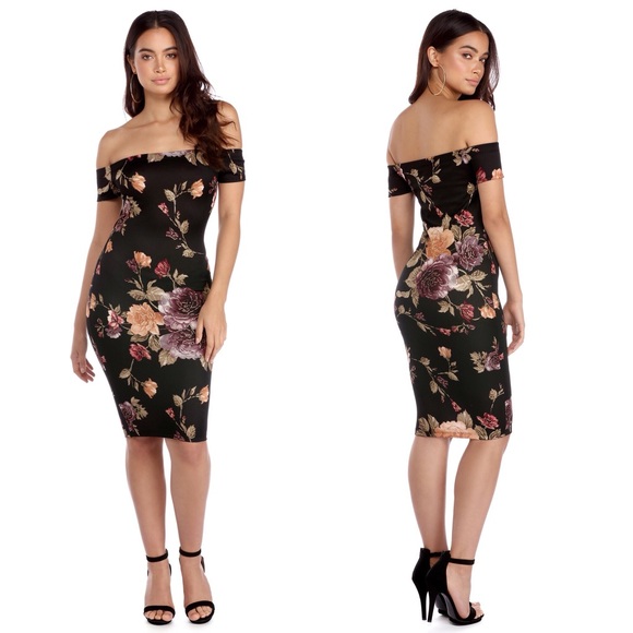windsor black floral dress